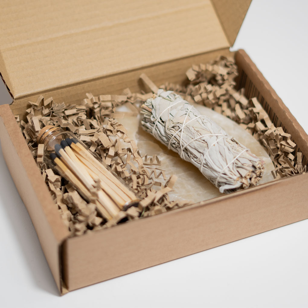 Dragon’s Blood Sage Smudging Kit with Real Marble Dish - Image 2
