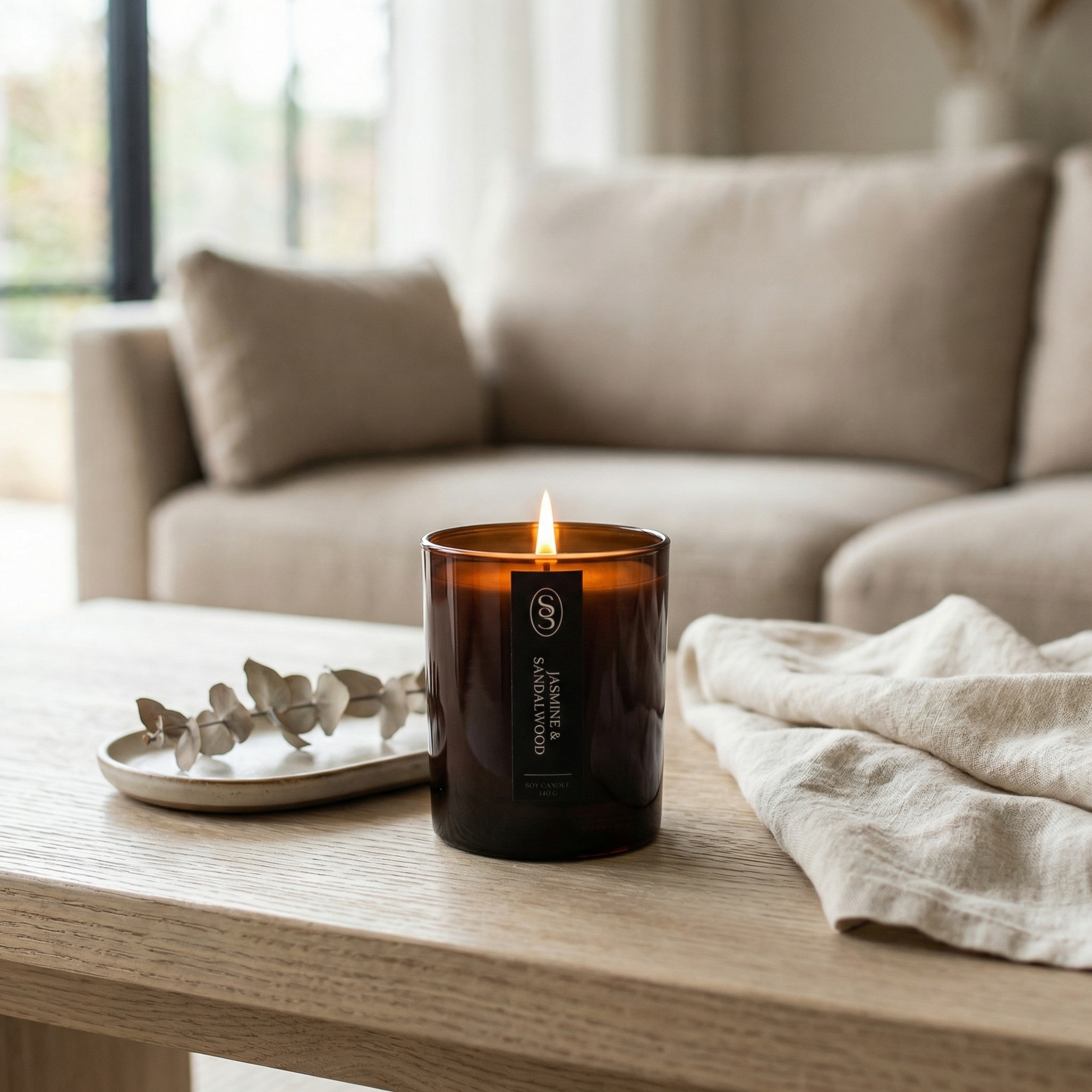 Jasmine & Sandalwood Natural Candle - Embracing - Image 6