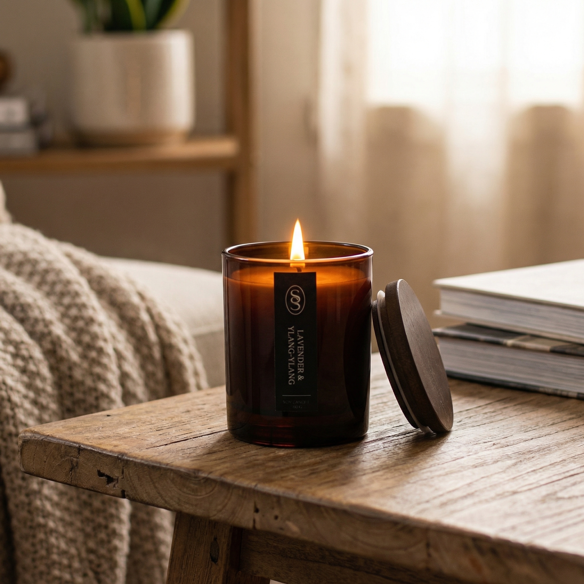 Lavender & Ylang-Ylang Natural Candle - Relieving - Image 4