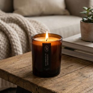 Lemongrass & Cedarwood Natural Soy Candle - Rejuvenating - Image 5