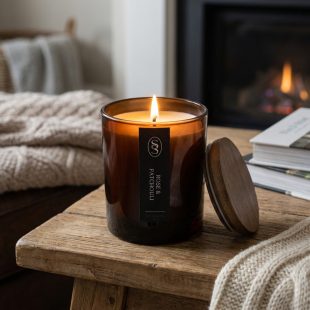 Rose & Patchouli Natural Candle - Balancing - Image 4