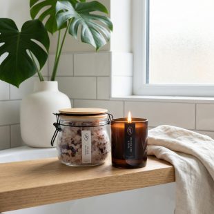 Alternative view of Me Time Natural Candle & Bath Salts Gift Set