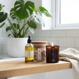 Alternative view of Sensational Natural Candle, Massage Oil and Bath Salts