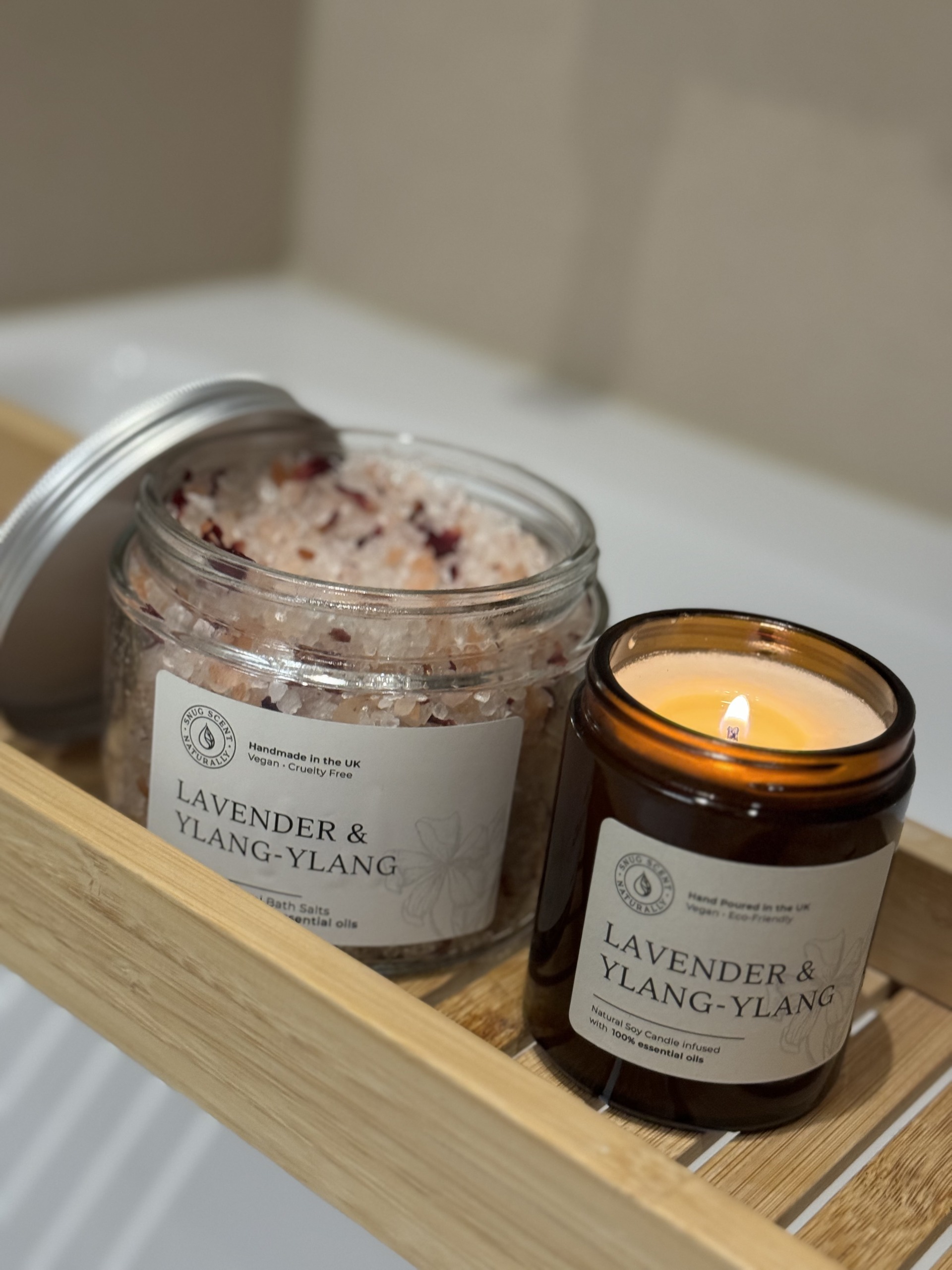 Sensational Natural Candle, Massage Oil and Bath Salts - Image 3