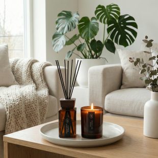 Alternative view of Natural Reed Diffuser & Candle Gift Set