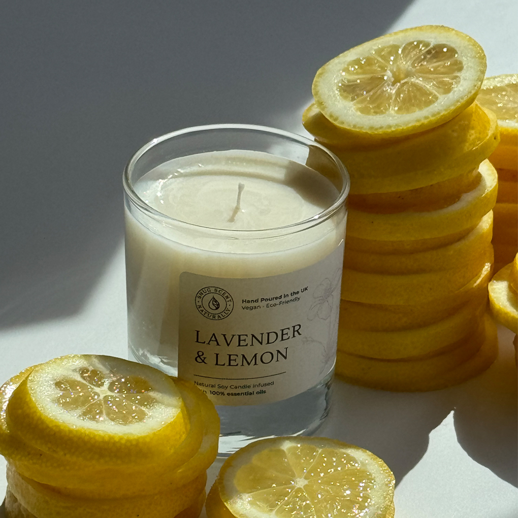Lavender & Lemon Natural Candle - Soothing - Image 6