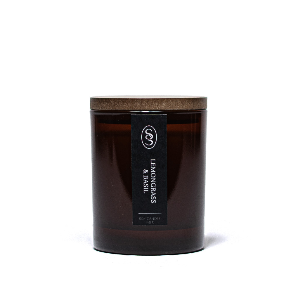 Lemongrass & Basil Natural Candle - Calming