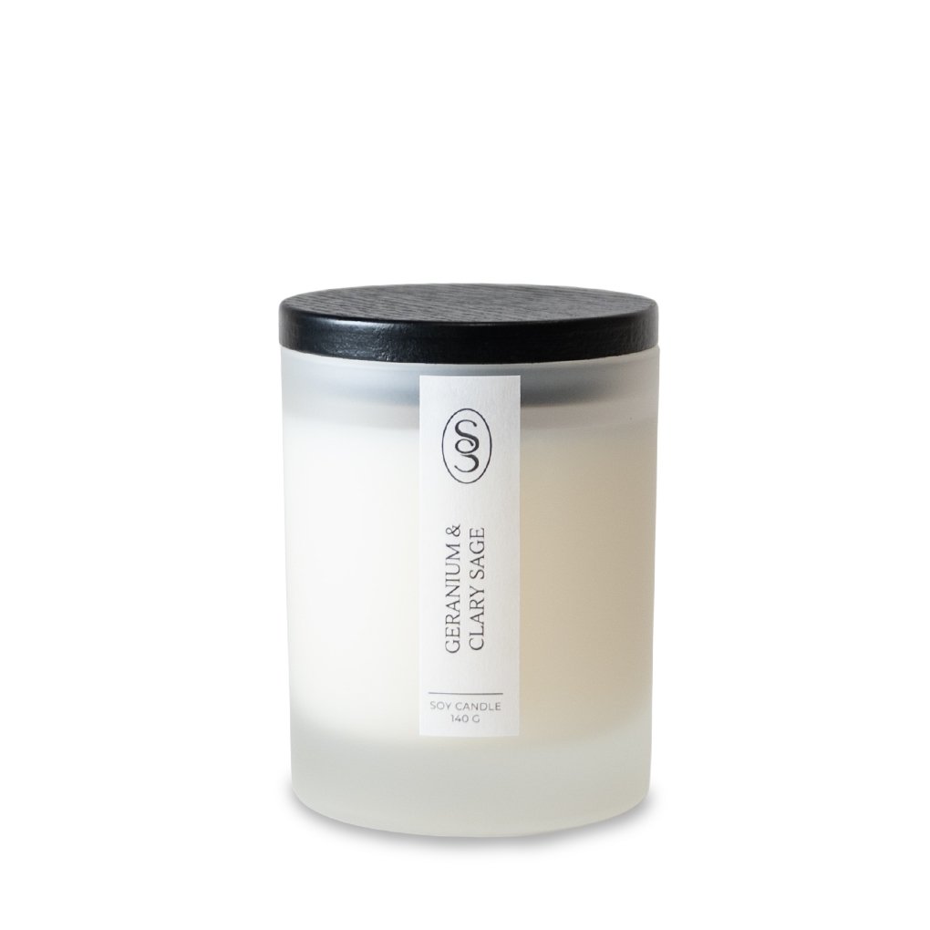 Geranium & Clary Sage Natural Candle - Harmonising