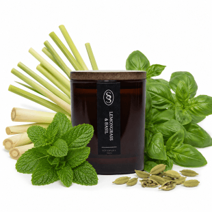 Alternative view of Lemongrass & Basil Natural Candle - Calming