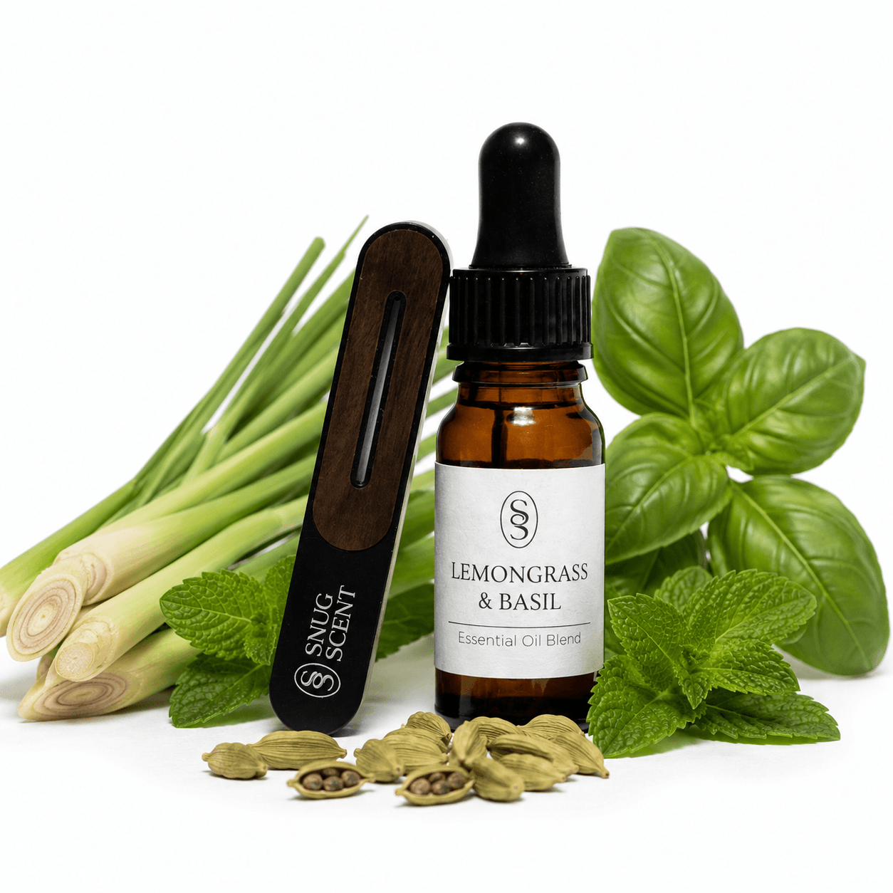 Lemongrass & Basil Natural Car Air Freshener - Calming - Image 2