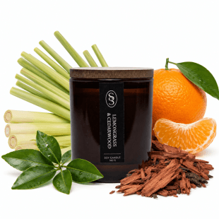 Alternative view of Lemongrass & Cedarwood Natural Soy Candle - Rejuvenating